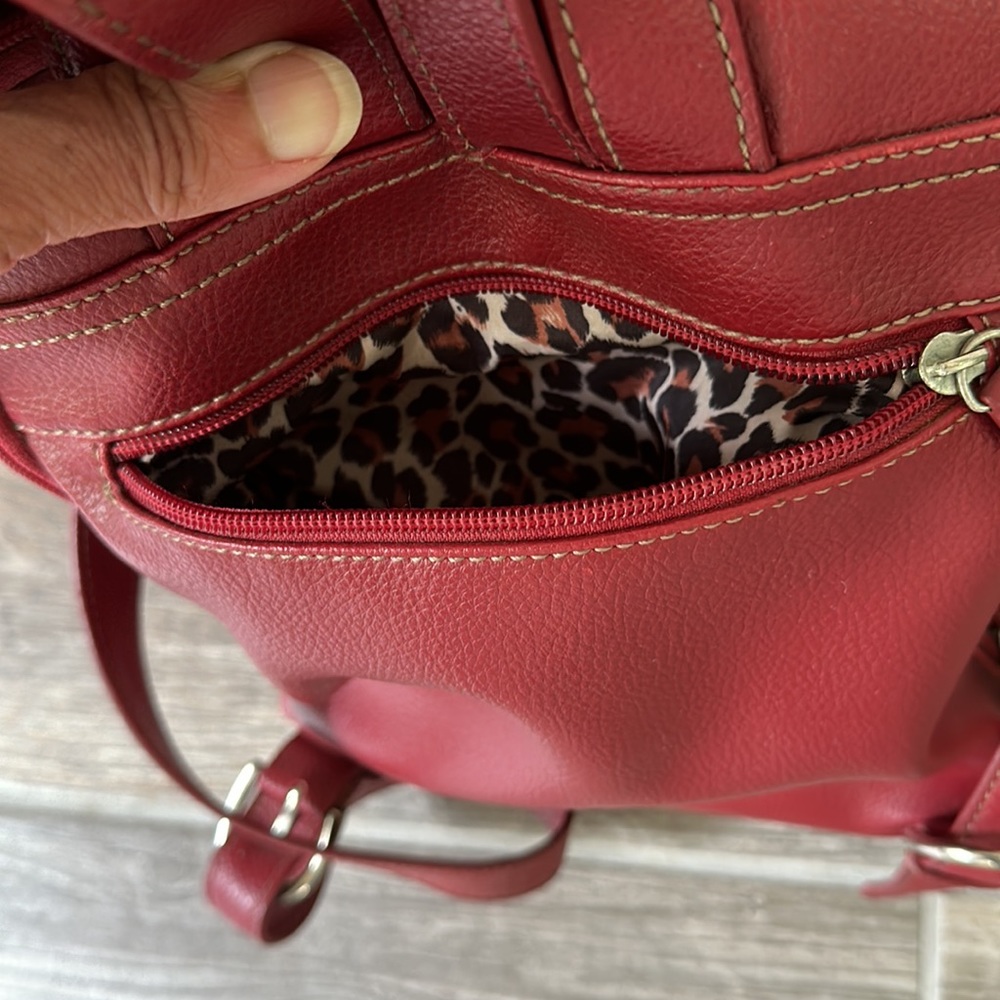 Wilsons Leather Red Leather Backpack - Picture 6 of 9